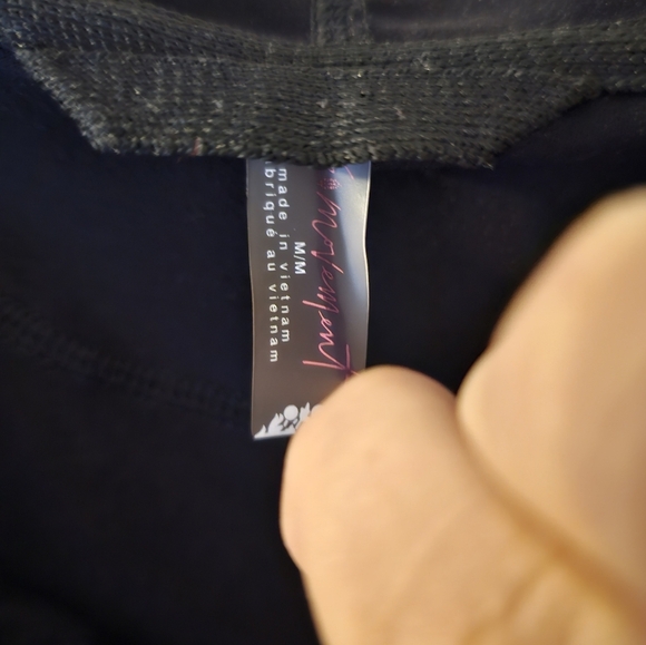 Free People Movement Black Corset Double Full Zip Knit Cuff Jacket Size M - Picture 3 of 7